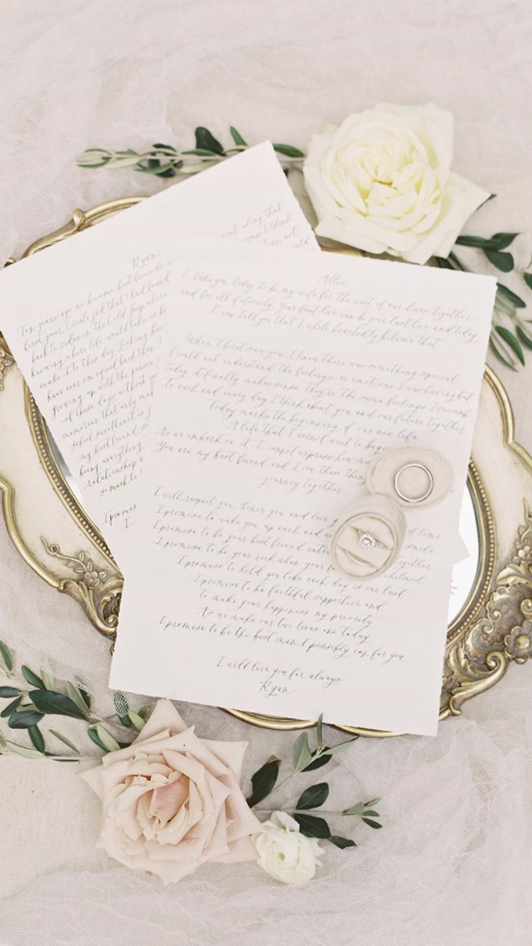 Lauren Fair - calligraphy vows - handwritten vows - wedding vows
